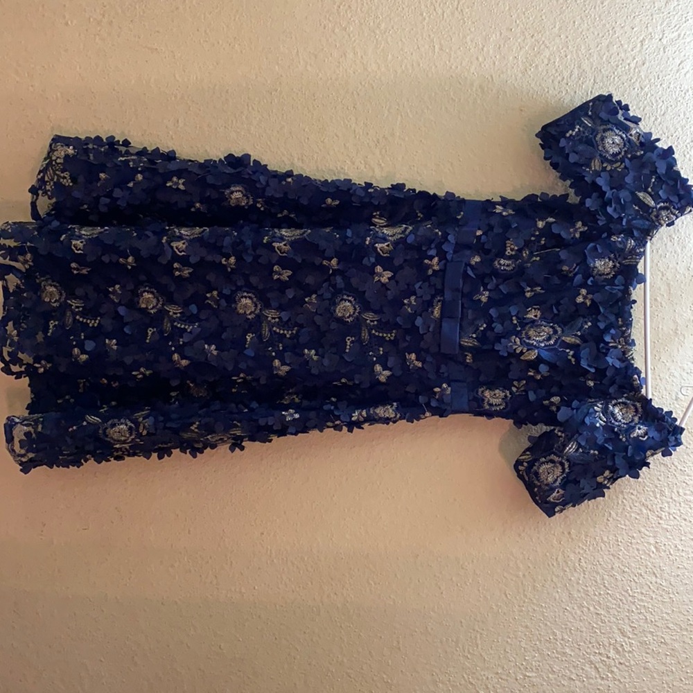 Navy gold dress